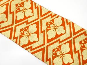 松皮菱に花菱模様織出し袋帯